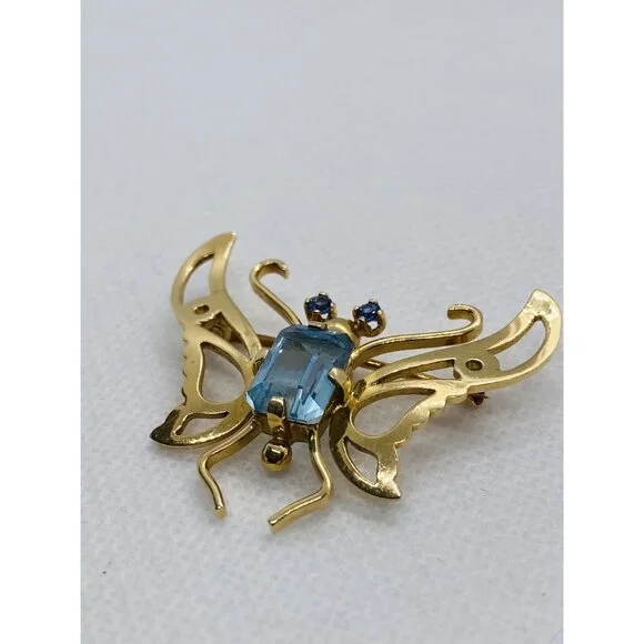 Tiffany & Co 14K 585 Yellow Gold Butterfly Brooch Vintage - Picture 3 of 14